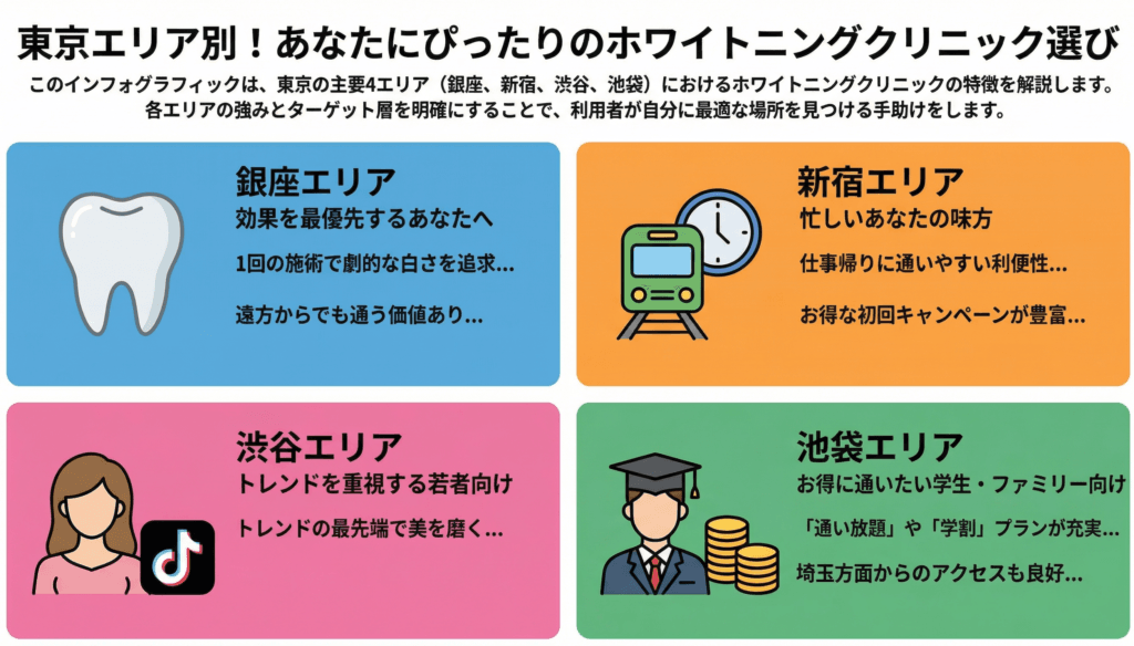 東京エリア別！あなたにぴったりのホワイトニングクリニック選び